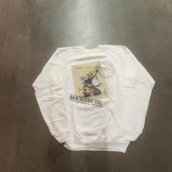 Vintage‎ 1987 giraffe white crew neck sweatshirt - Picture 1 of 5
